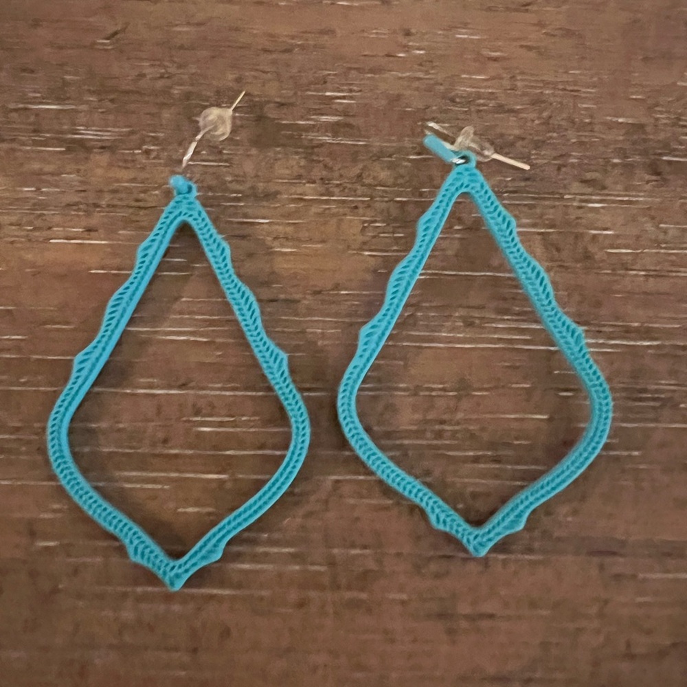 Kendra Scott Teal Open Frame Earrings